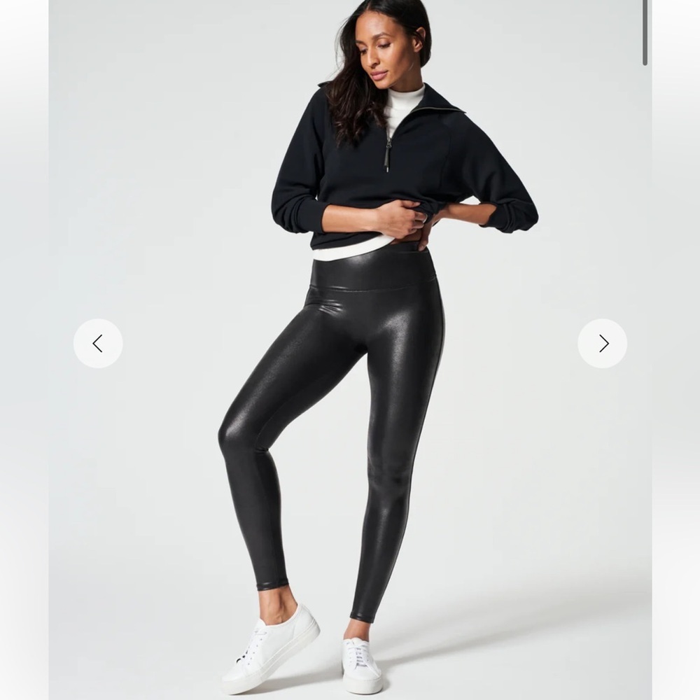 Spanx Spanxshape Faux Leather Leggings Size 2X - PETITE Length